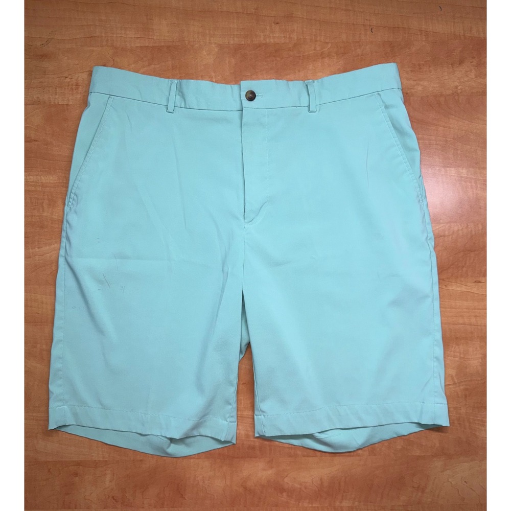 Greg Norman Mens Golf Shorts‎ Mint Green Performance Stretch Size 38 Flat Front